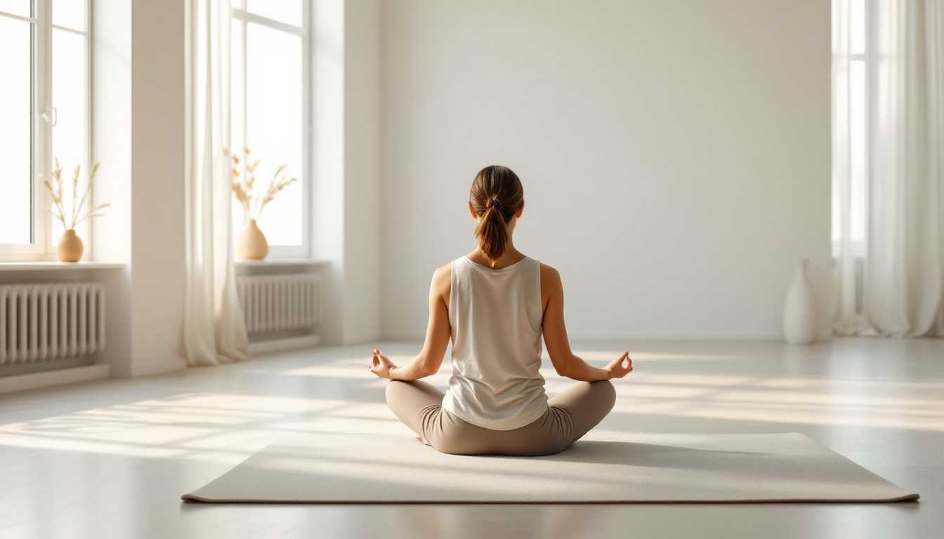 Pratique douce de kundalini yoga postures sur un tapis dans une salle lumineuse