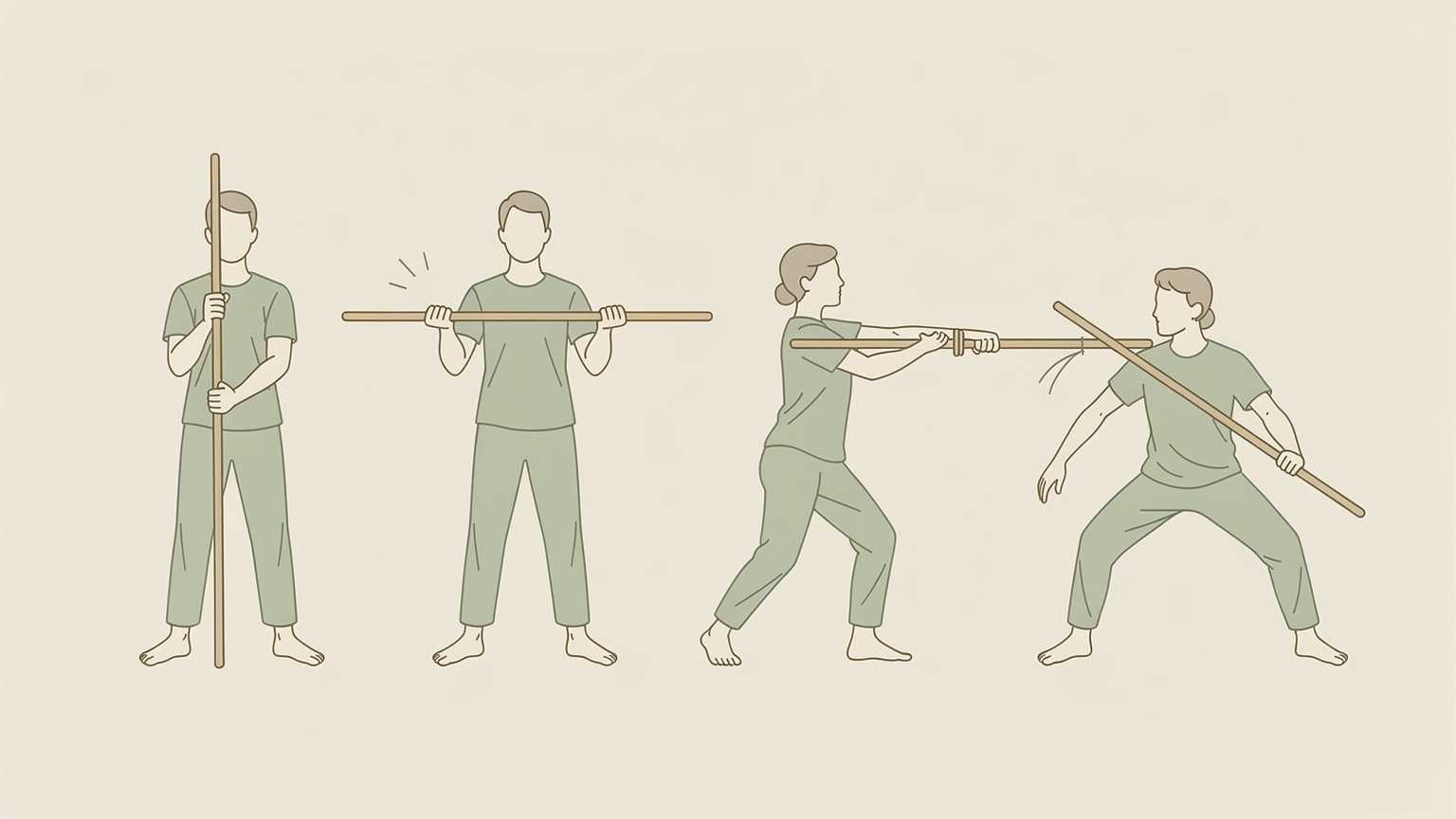 Schéma des étapes simples pour débuter le Sword Yoga en sécurité