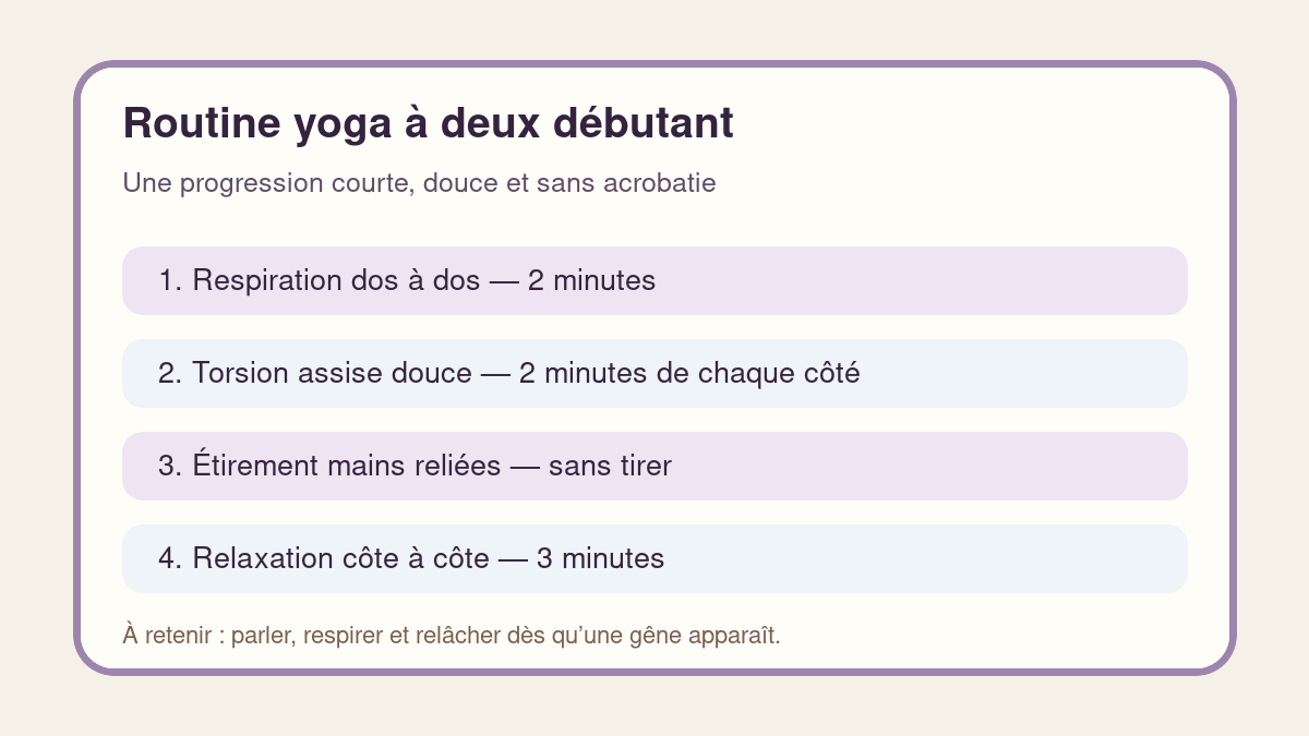 Routine simple de positions de yoga à deux pour débutants