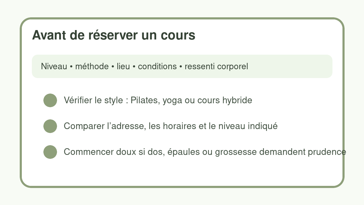 Checklist pour choisir un cours Snake & Twist Pilates and Yoga à Paris