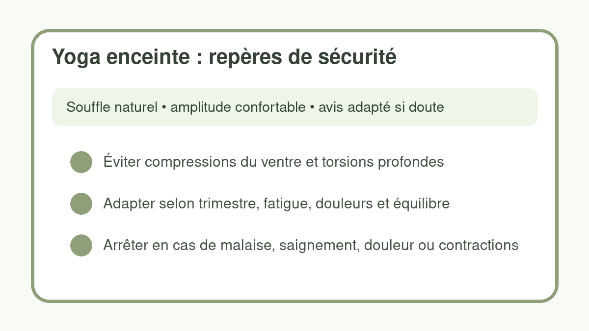 Repères de sécurité pour pratiquer le yoga pendant la grossesse