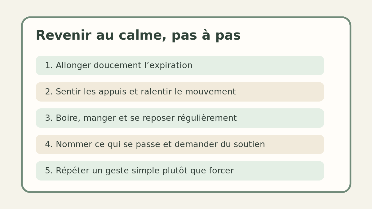 Cinq gestes simples pour aider le système nerveux à revenir au calme