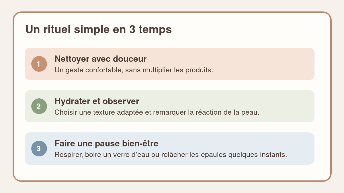 Rituel de beauté et de bien-être en trois gestes simples