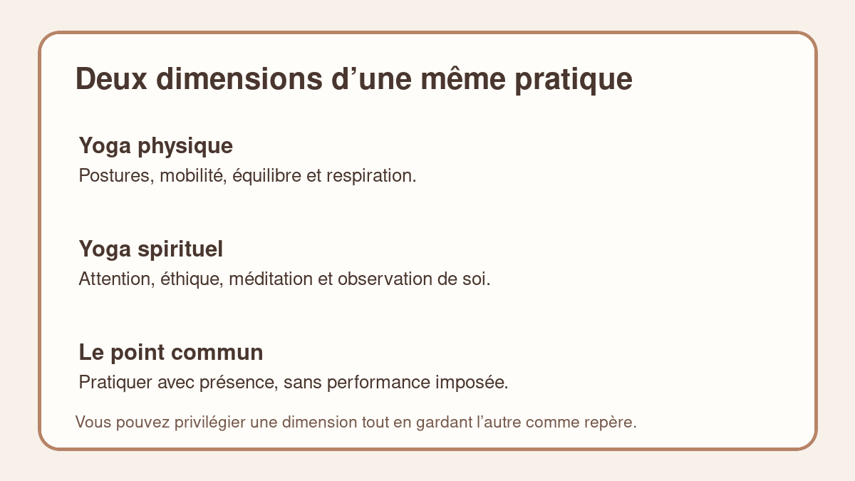 Repères entre yoga physique et yoga spirituel